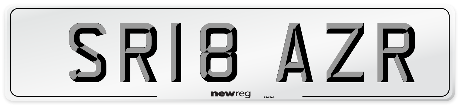SR18 AZR Number Plate from New Reg